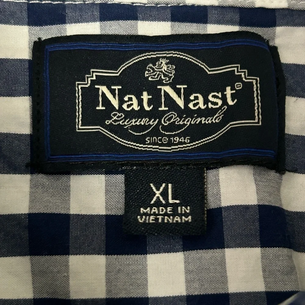 Nat Nast Men’s XL Checkered Long Sleeve Button Up Shirt - Picture 3 of 7